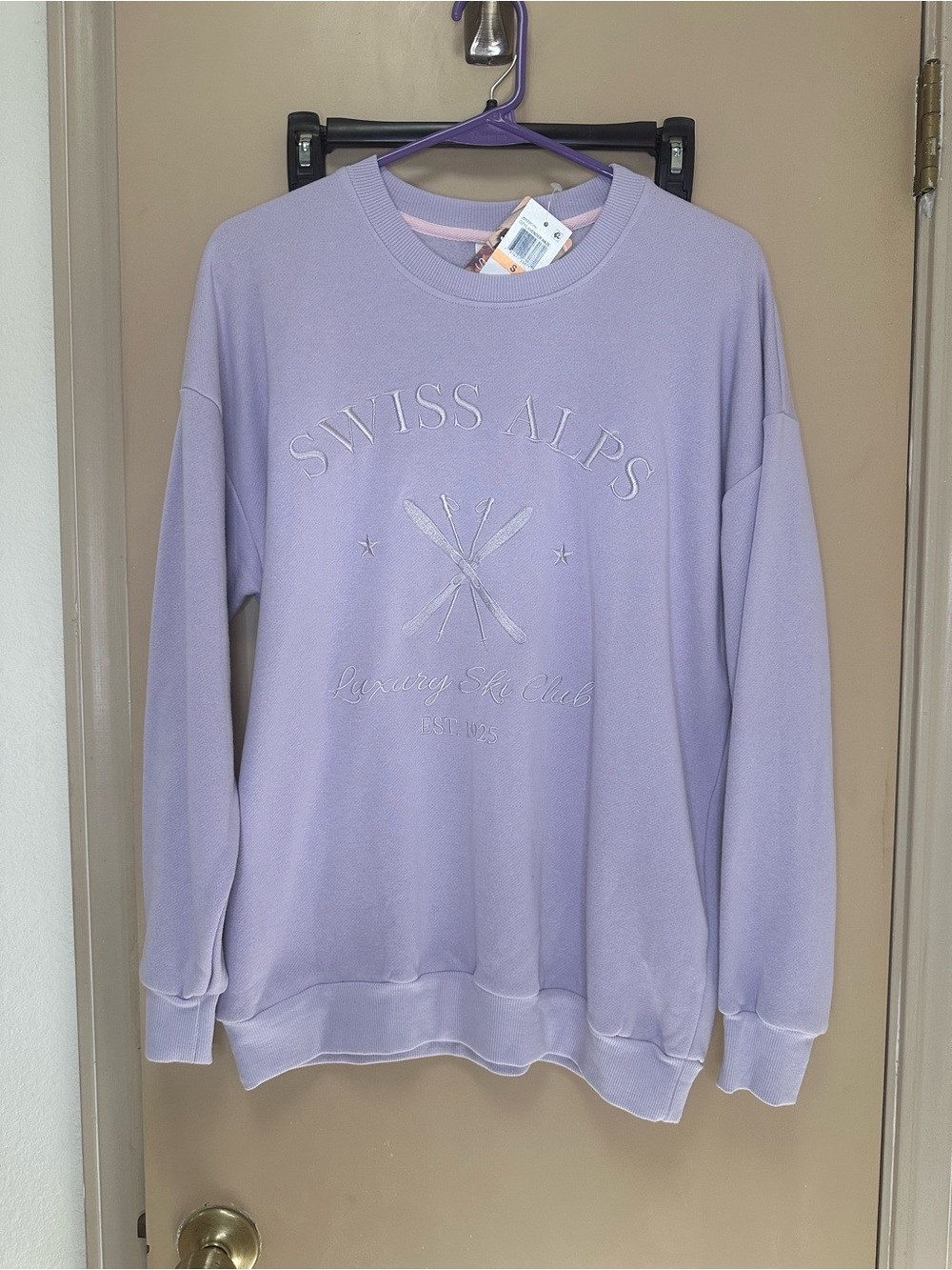 Lavender 'Swiss Alps' Graphic Crewneck Sweatshirt
